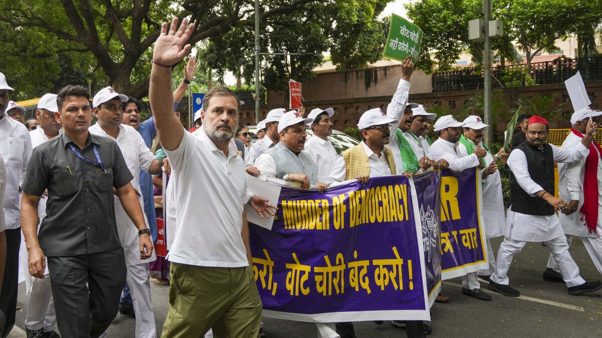 'Fighting for democracy': Oppn MPs detained amid stir over 'vote chori', released later