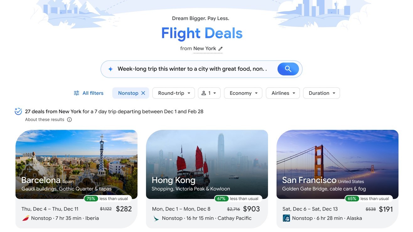 Google Flights app gets AI-powered Flight Deals tool to fetch affordable ticket options