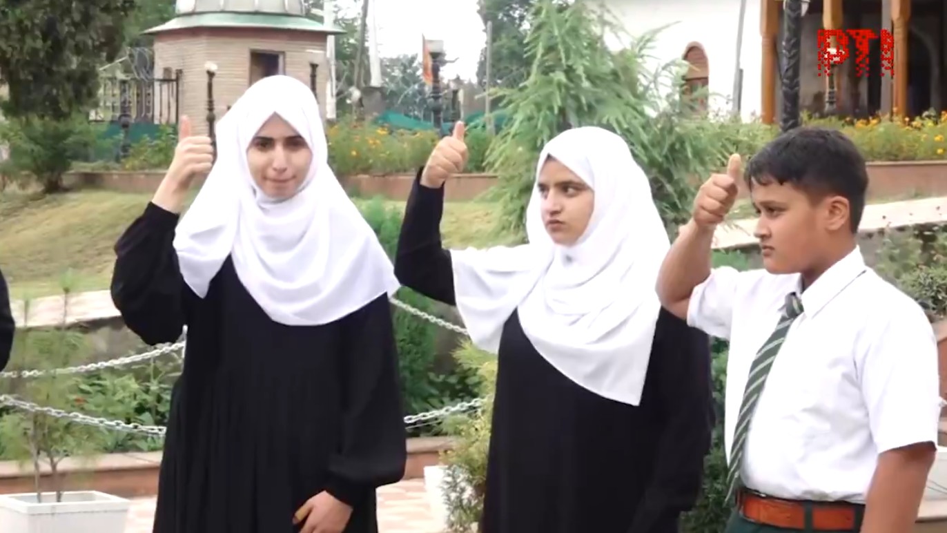 Specially-abled students perform national anthem in sign language in Srinagar on Independence Day