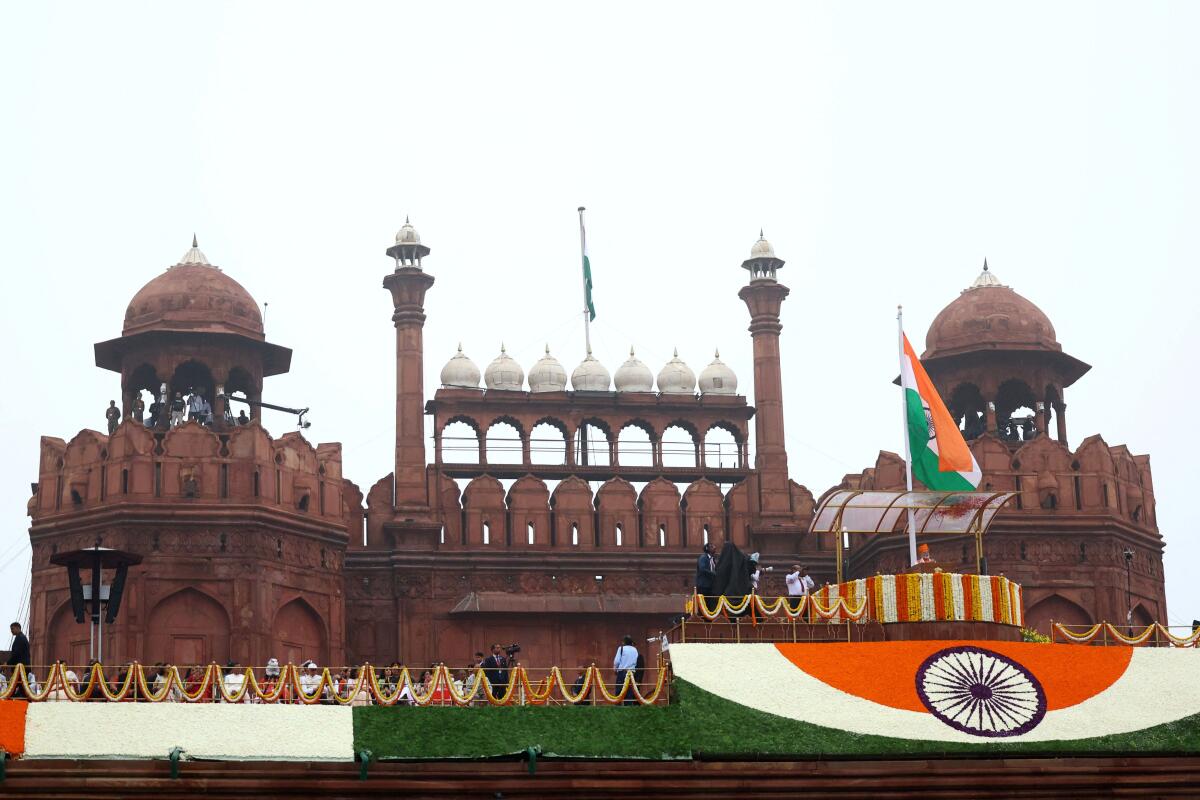Prime Minister Narendra Modi addresses the nation during Independence Day celebrations 