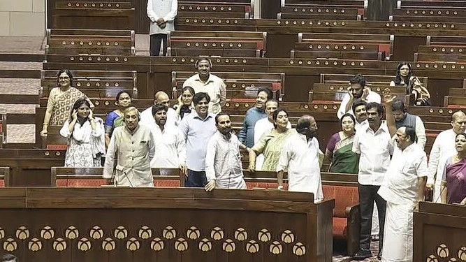 Rajya Sabha adjourned till 2 pm as Opposition protests rejection of notices