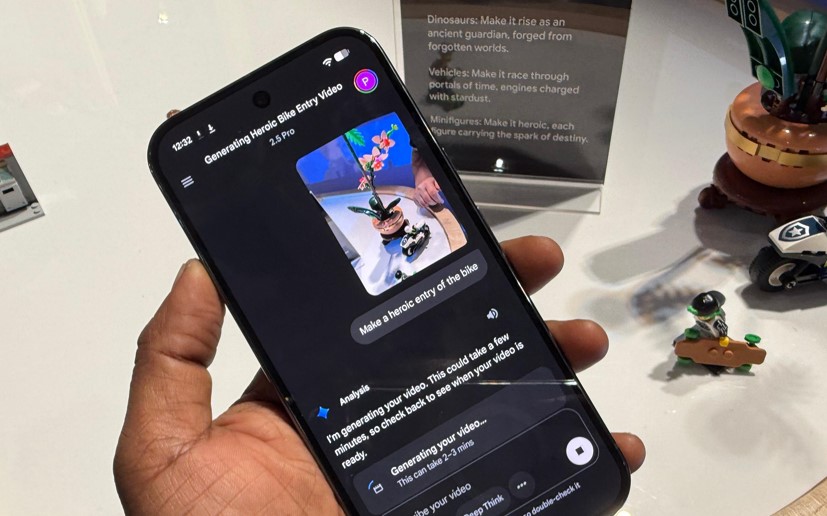 Google Veo video generator in action on the  Pixel 10 Pro.
