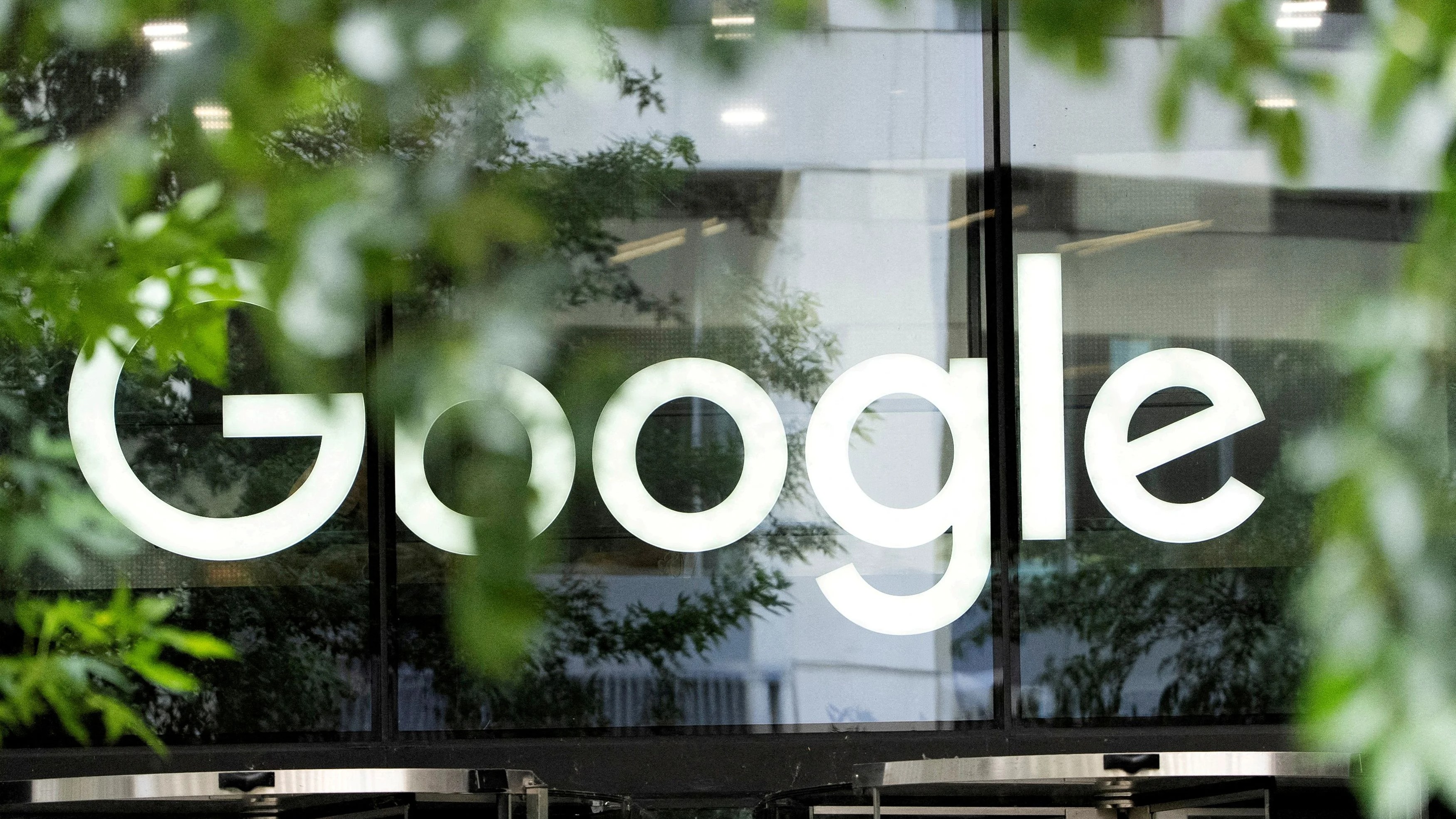 The Google logo is seen outside the company's offices in London, Britain.
