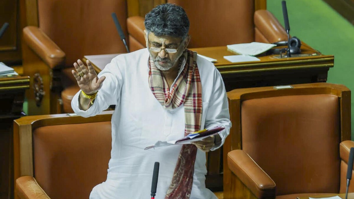 Karnataka Deputy CM Shivakumar sings RSS anthem, stuns Assembly