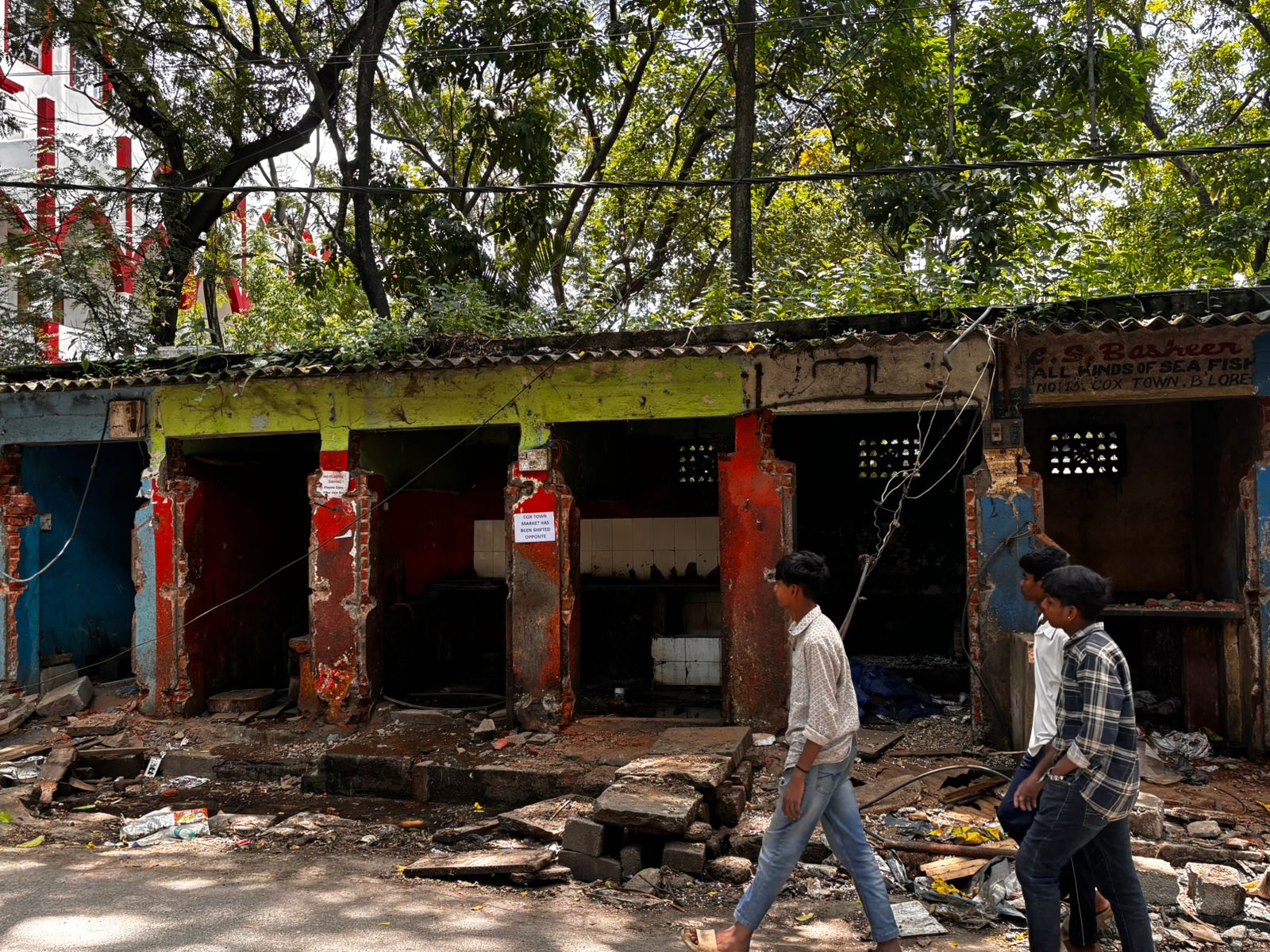 The old market on MM Road in Cox Town. 