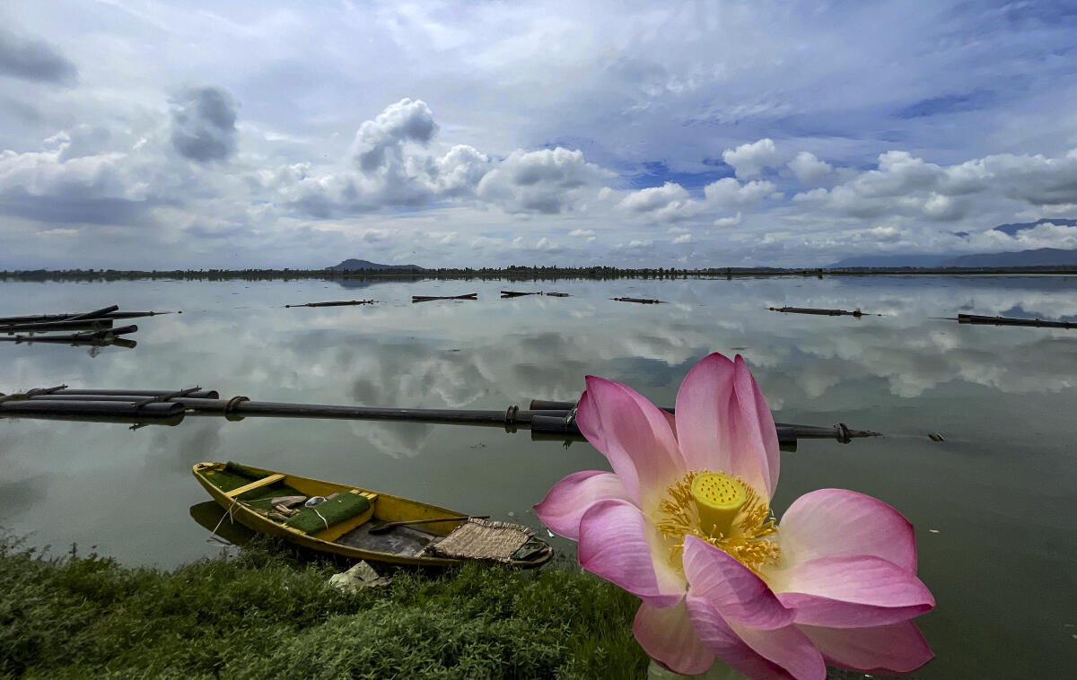 Clouds hover in the sky during the monsoon season, in Srinagar, Sunday, Aug. 24, 2025.