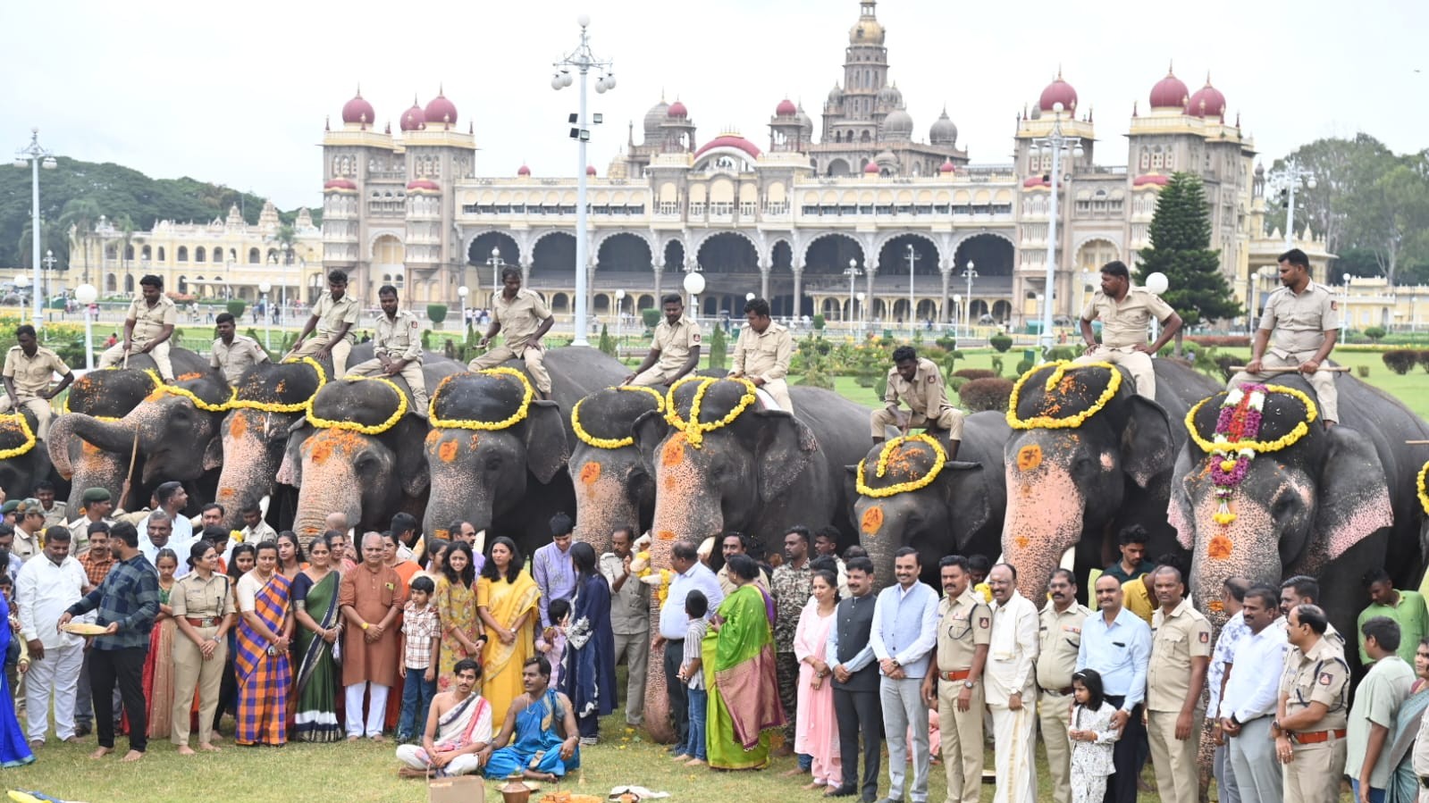 Special pooja offered to Dasara elephants on Ganesh Chaturthi