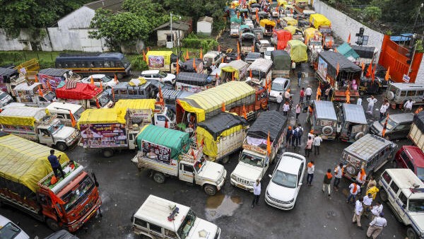 Mumbai traffic hit by Maratha quota protests and heavy rains