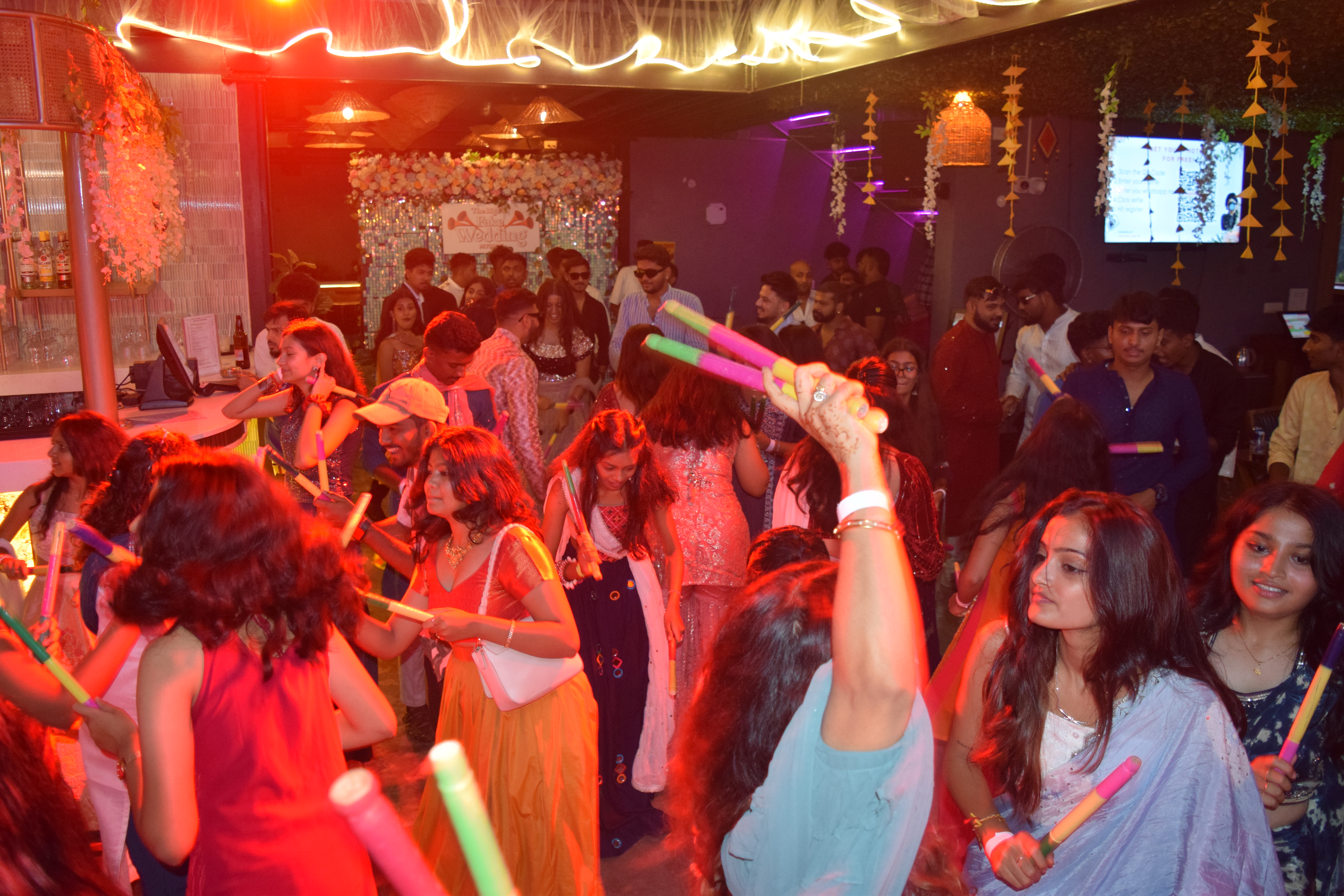 ‘A big fat (fake) wedding’ party hosted by Thanush S Gowda Ibrahim Jidda and Arjun Nag at SOKO House of Commons at Mysuru.