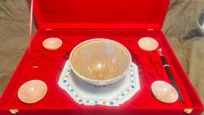 Vintage precious stone bowl set with silver chopsticks: PM Narendra Modi's gift to Japanese leader Shigeru Ishiba