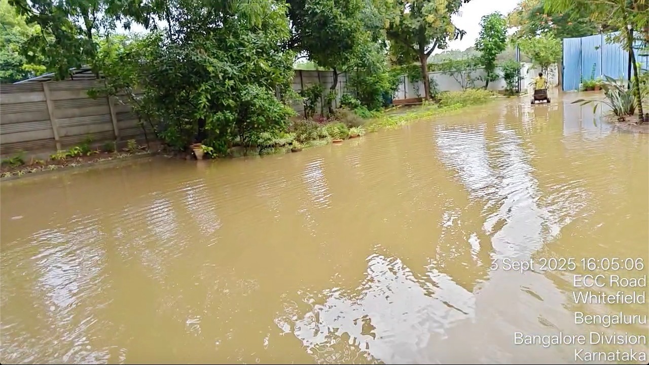 Bengaluru: Whitefield apartment flooded; residents point finger at blocked drain on land linked to KJ George