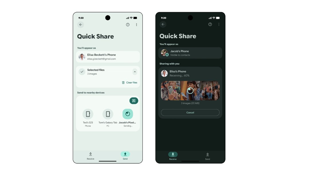 September 2025 Pixel Drop brings new refreshing Quick Share UI.