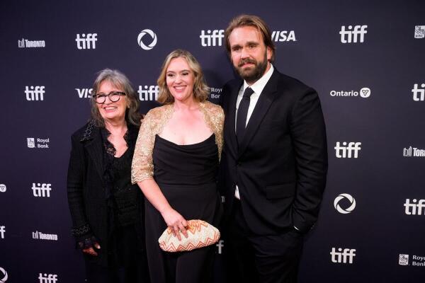Rosemary Candy, Jennifer Candy, and Christopher Candy pose on the red carpet for the documentary film "John Candy: I Like Me" premiere as the Toronto International Film Festival (TIFF) returns for its 50th edition in Toronto, Ontario, Canada.