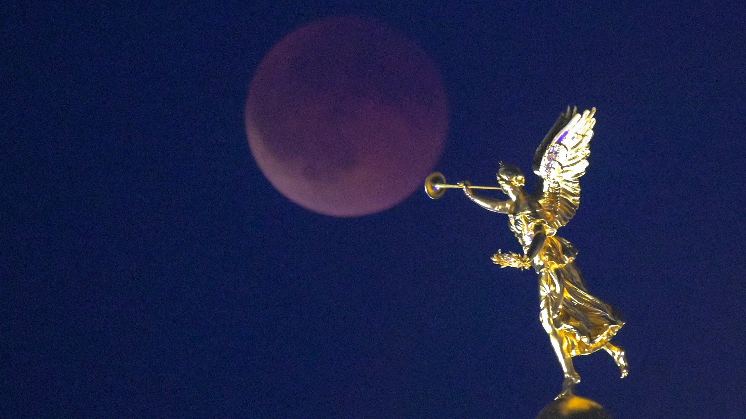 Full moon is seen during a 'Blood Moon' total lunar eclipse in Dresden, Germany.