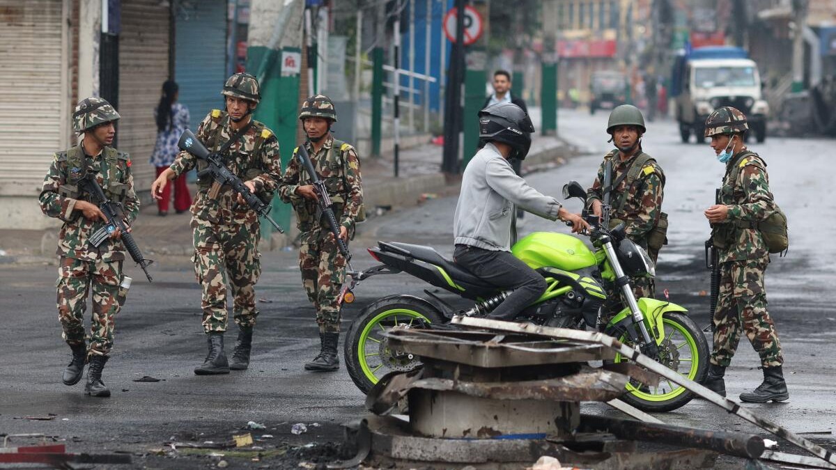 Soldiers patrol Nepal's capital after two days of deadly protests