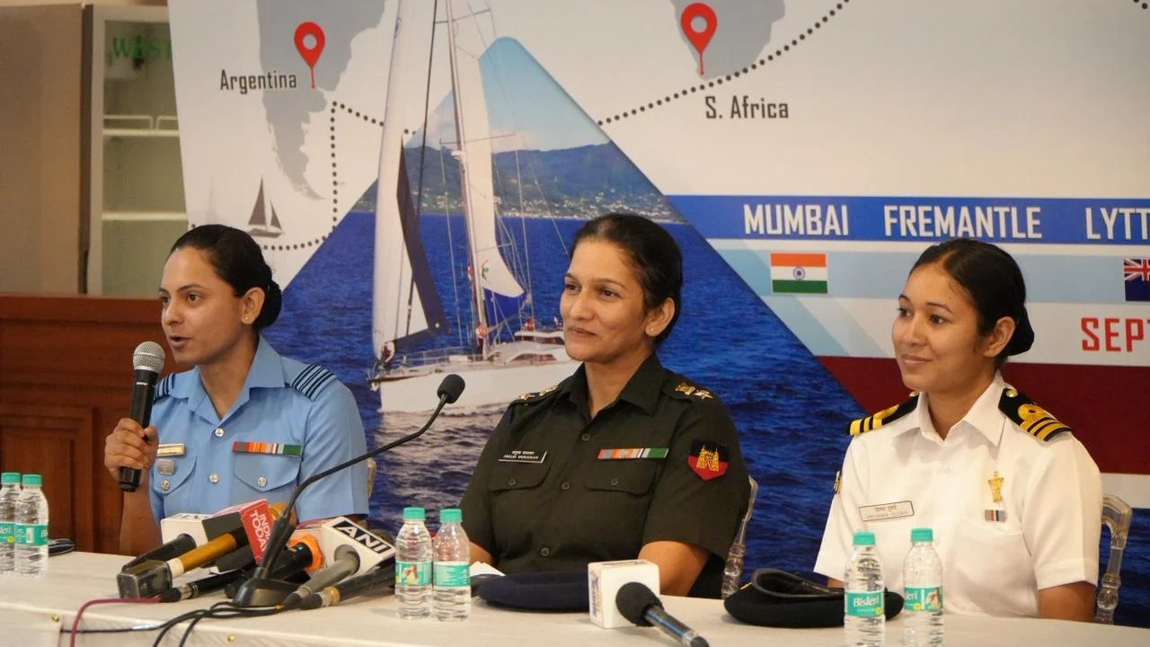 Nari Shakti sails: All-women circumnavigation mission of Indian armed forces begins from Gateway of India