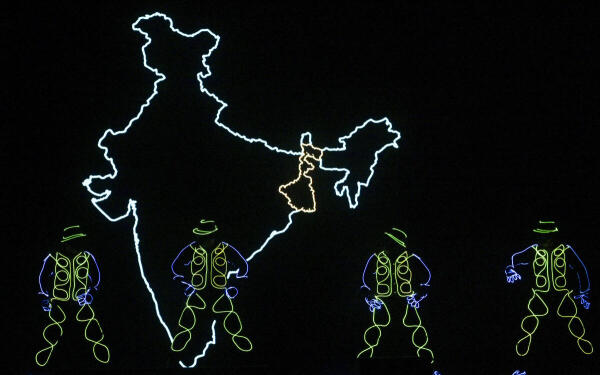 Dancers perform during the announcement of the 10th edition of Tata Steel World 25K run, in Kolkata.