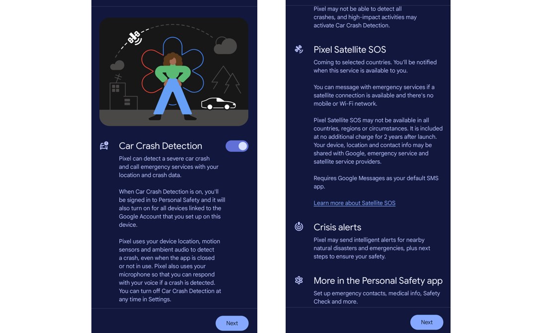 Pixel 10 comes with Car Crash detection and Pixel Satellite SOS emergency features.