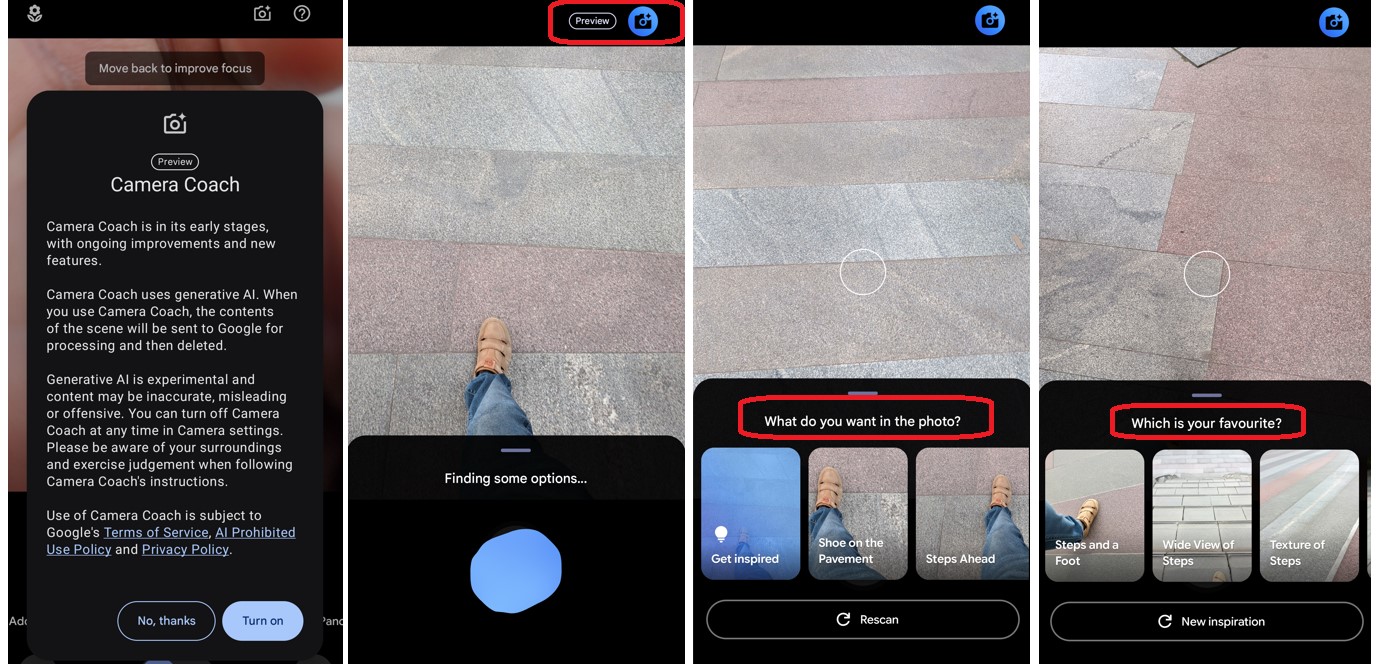 Camera Coach feature on Pixel 10 series