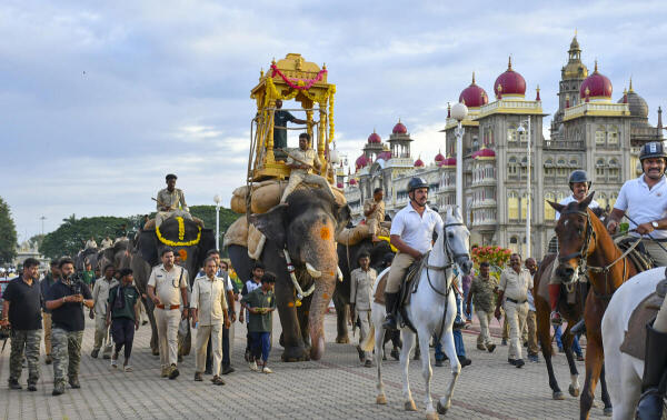 Jamboo Savari rehearsals in Mysuru.