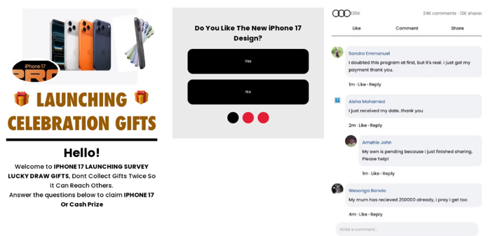 Fake iPhone sale webpage.