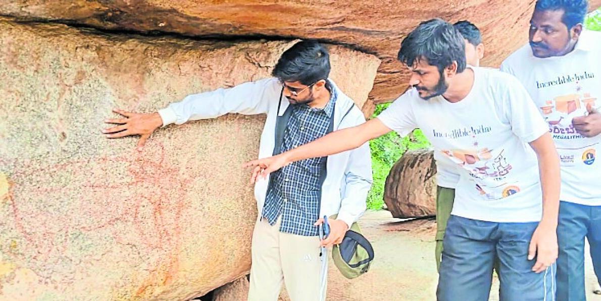 Members of Kishkindha Trekking Club at Hirebenakal near Gangavathi.