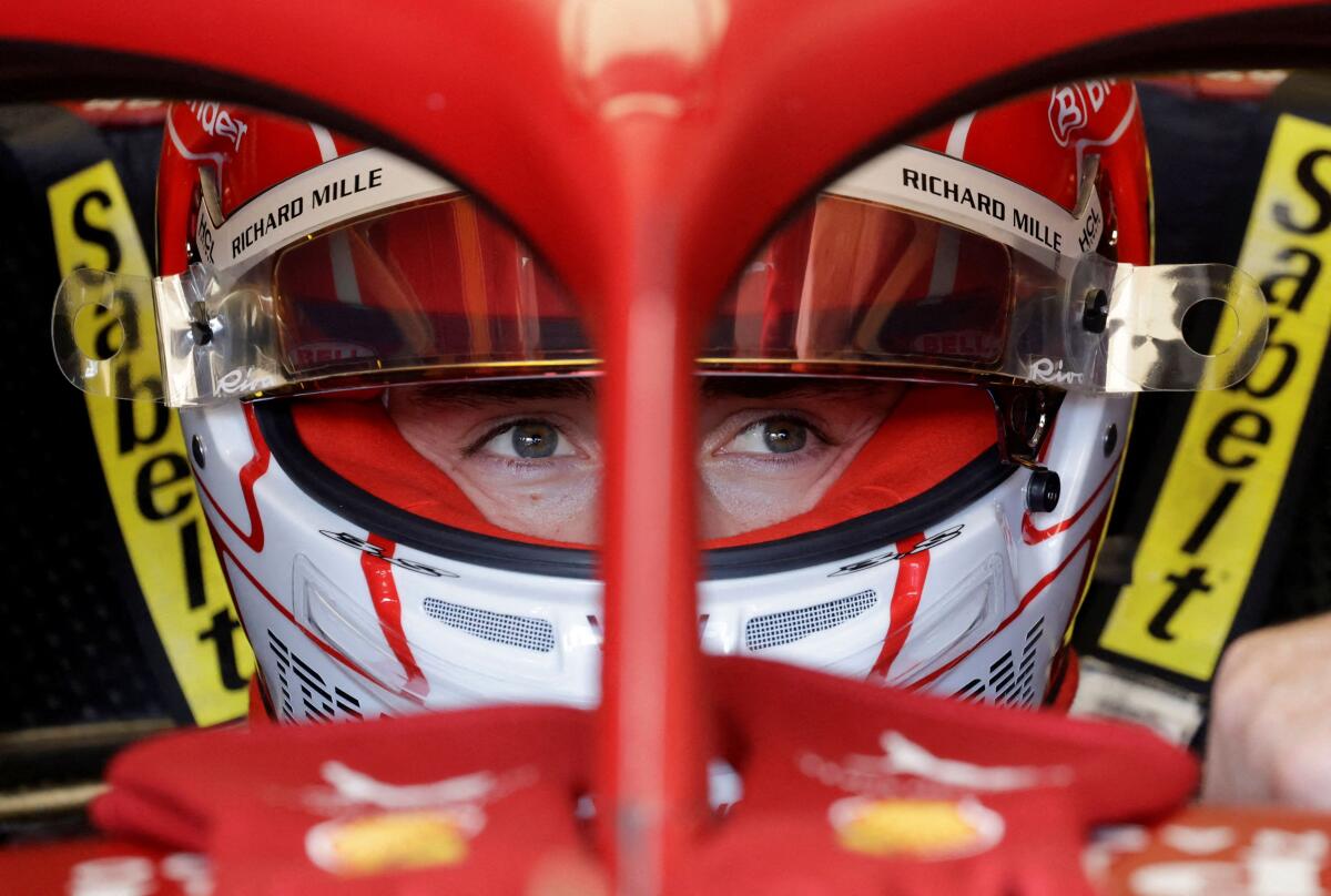 Ferrari's Charles Leclerc during practice.