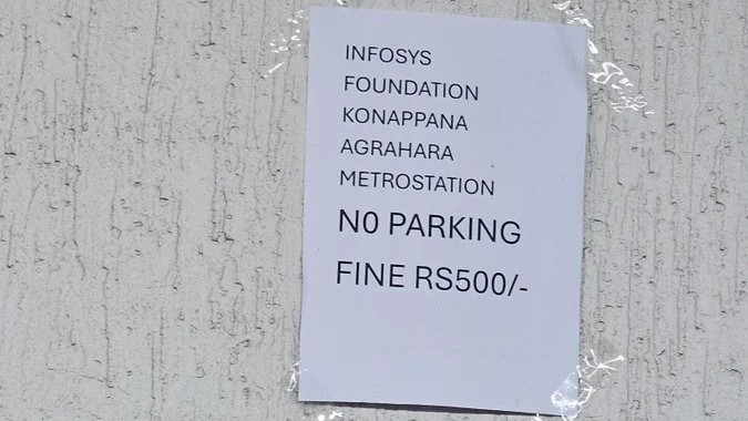 Commuters flay Rs 500 no-parking fine at Bengaluru's Infosys metro station