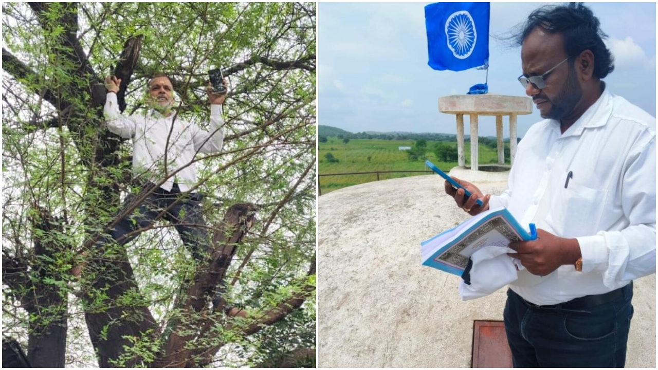 Poor mobile network forces teachers to climb trees, water tank during Karnataka survey, slapped with notice