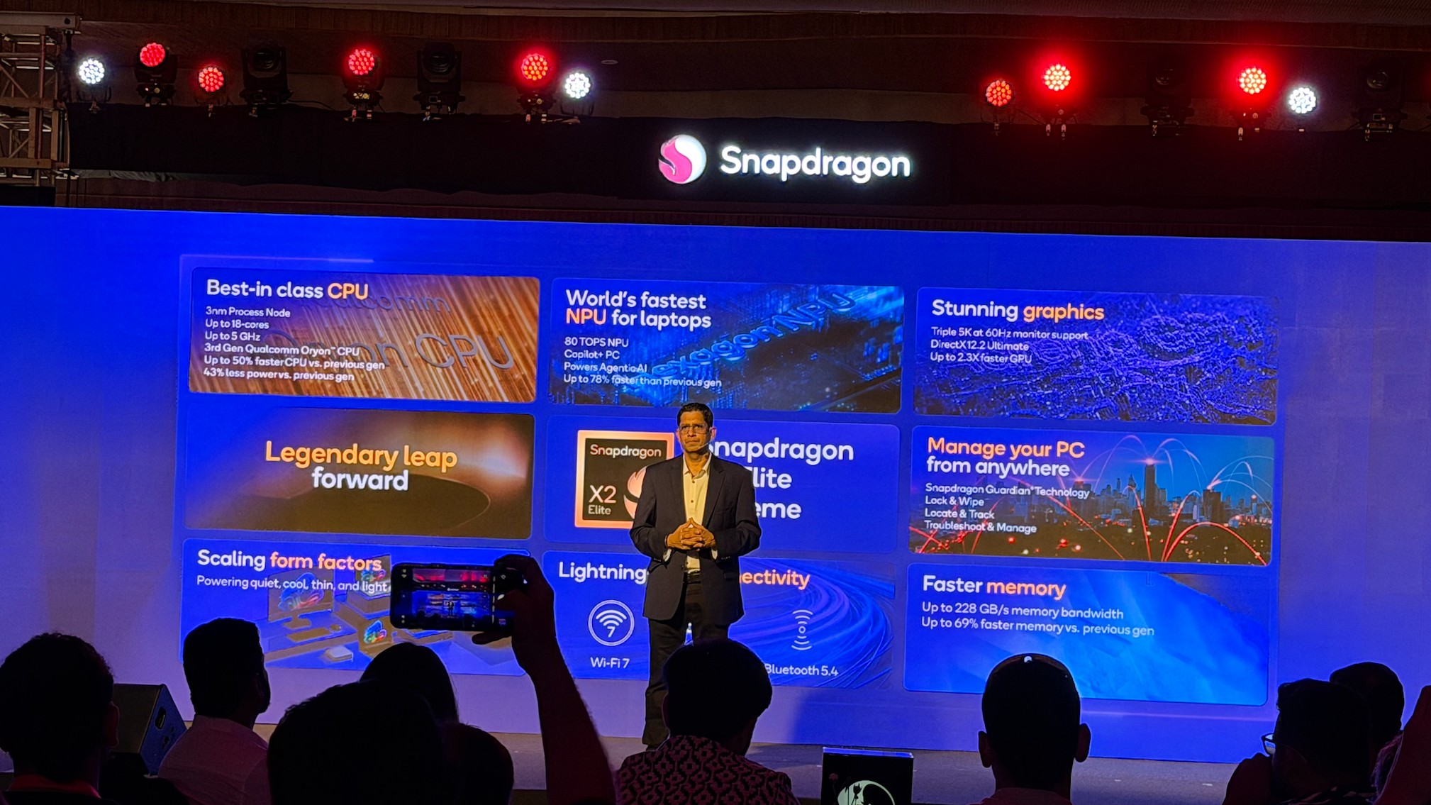 Nitin Kumar, vice president, Product Management, Snapdragon Chipset, Qualcomm launching new Snapdragon X2 Elite series silicon for computers in Goa, on September 26, 2025.