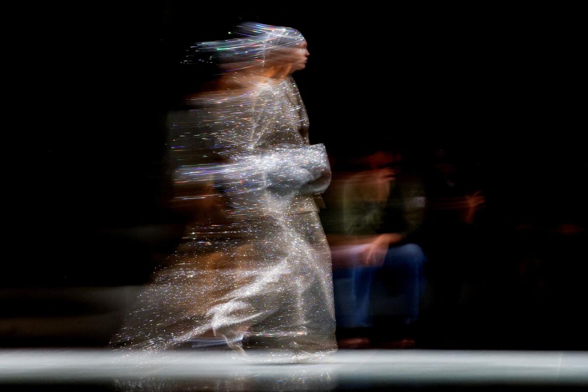 A model presents a creation from the Giuseppe Di Morabito Spring/Summer 2026 collection during Milan Fashion Week, in Milan, Italy, September 26, 2025.