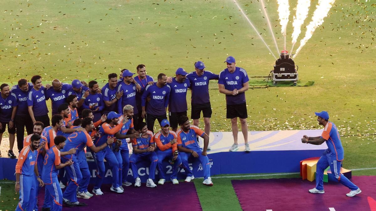 India players celebrate after winning the Asia Cup.