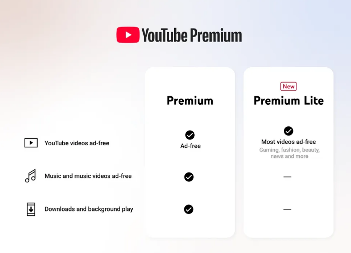 YouTube Premium Lite.