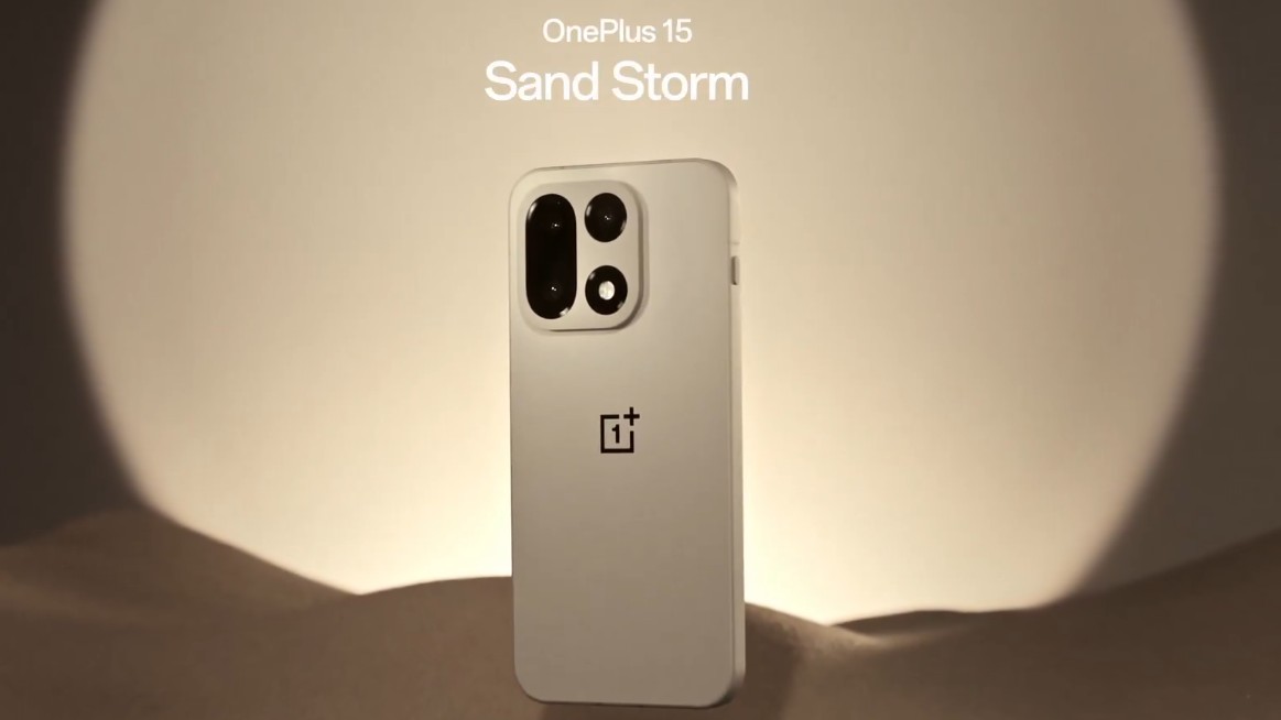 OnePlus India teases OnePlus 15 Sand Storm variant.
