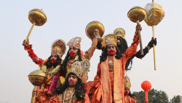 Kashmiri Pandits, other Hindus celebrate Dussehra in Srinagar's Sher-e-Kashmir stadium