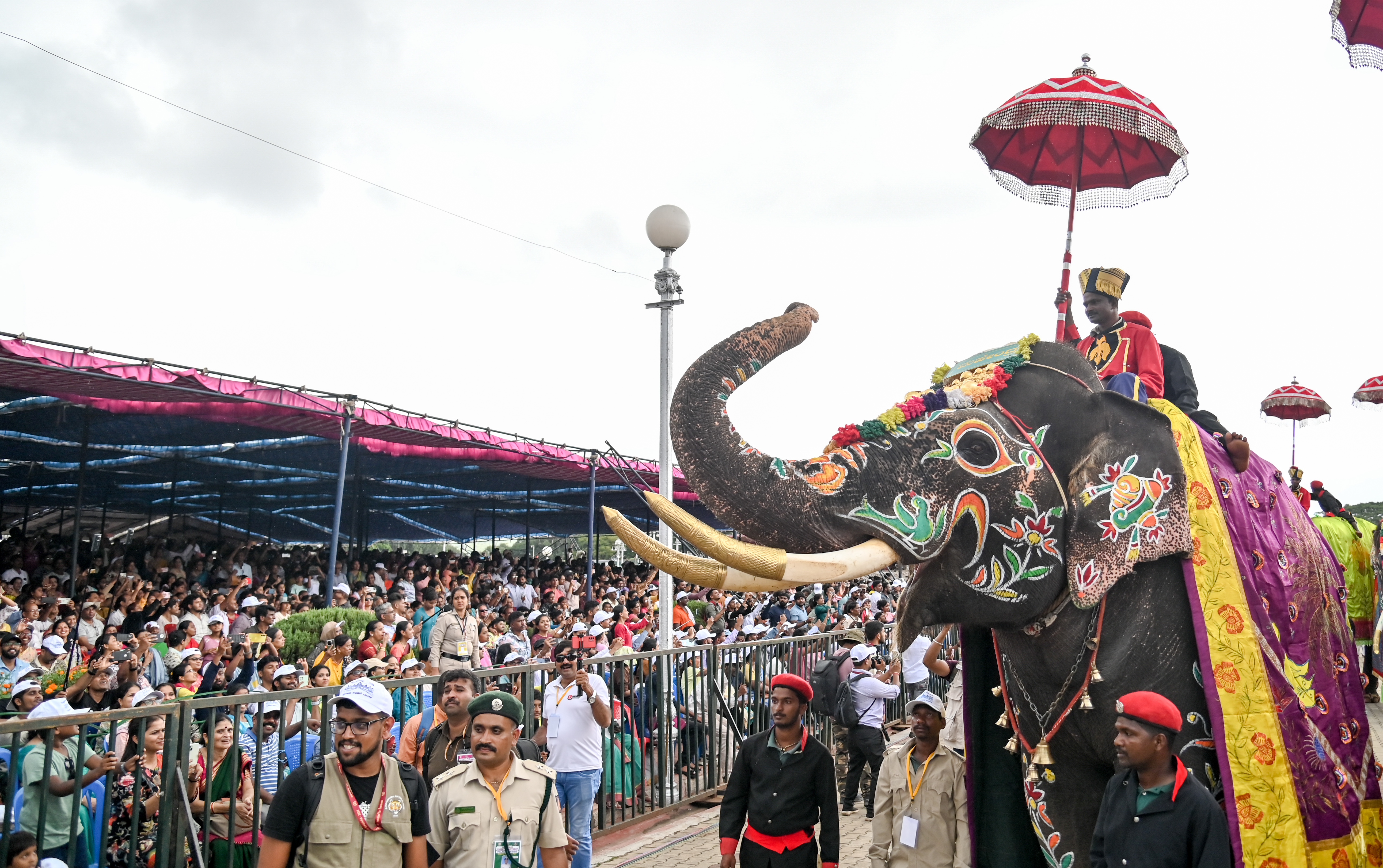 The attractive Jamboo Savari procession on the premises of the Mysuru Palace on the Vijayadashami day. DH Photo
