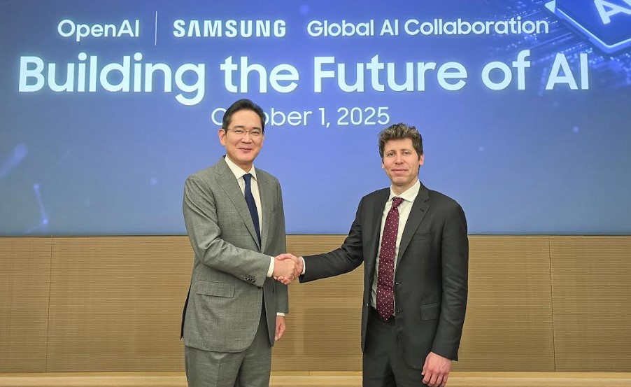 Lee Jae-yong, Executive Chairman of Samsung Electronics with Sam Altman, CEO, OpenAI.