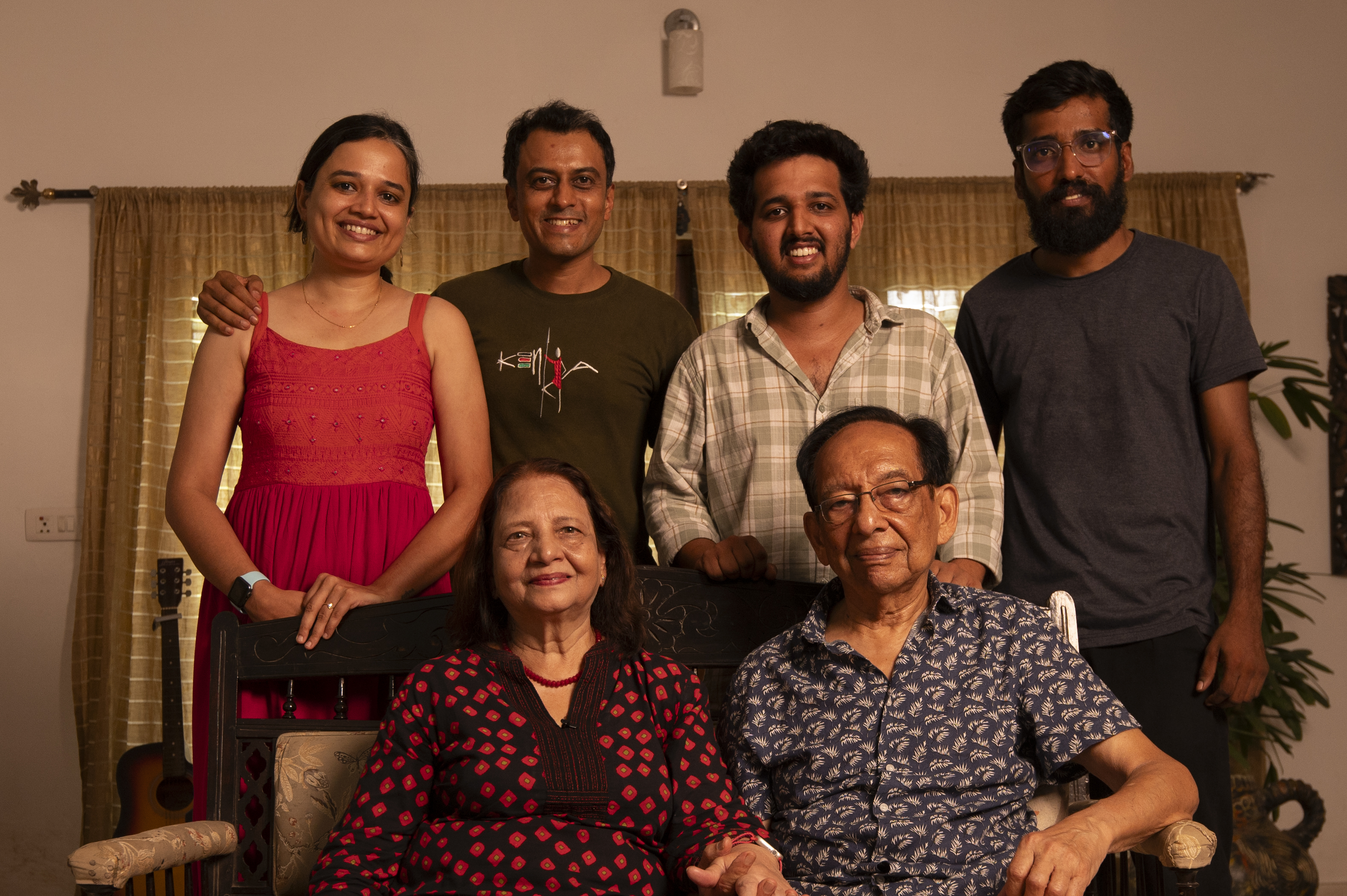 The film crew with Dr Gupta and his wife Manju.