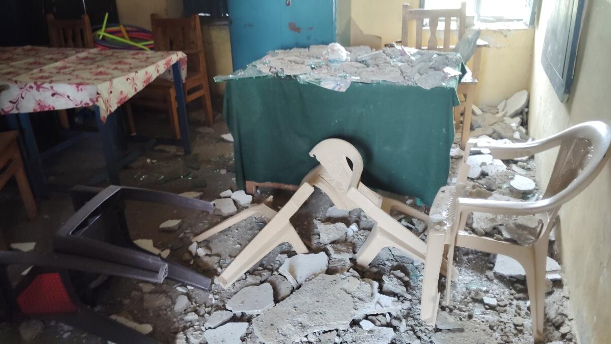 Tragedy averted as concrete layer of roof in Karnataka govt school collapsed on holiday