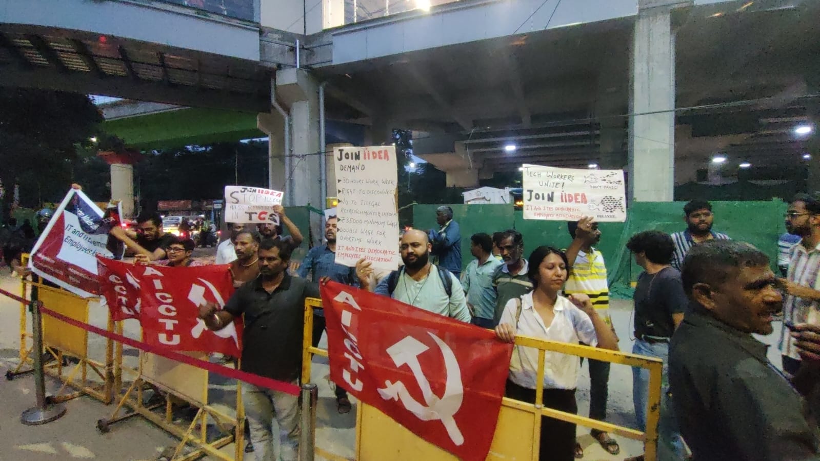 IT association protest against TCS layoffs; demands to halt illegal retrenchments