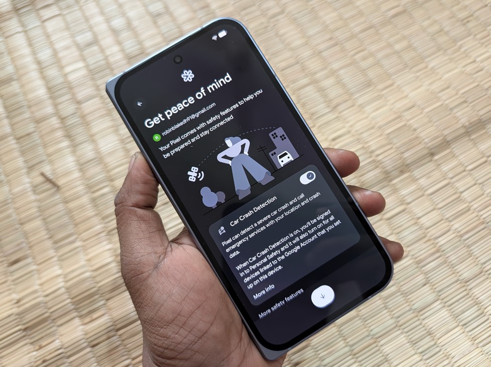 Google Pixel 10 Pro Fold supports Car Crash Detection feature.