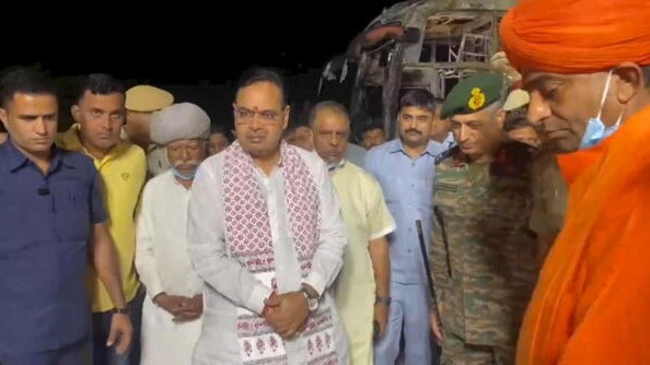Jaisalmer bus fire: Jammed door trapped passengers, bodies being verified