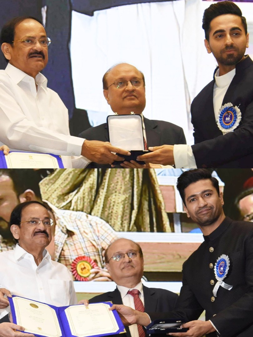 Ayushmann was celebrated for his exceptional performance in Andhadhun, while Vicky earned the award for his gripping portrayal in Uri: The Surgical Strike during the 66th National Film Awards.