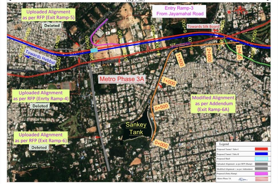 Tunnel road plan revised: Mehkri circle ramps axed new exit near Sankey Tank