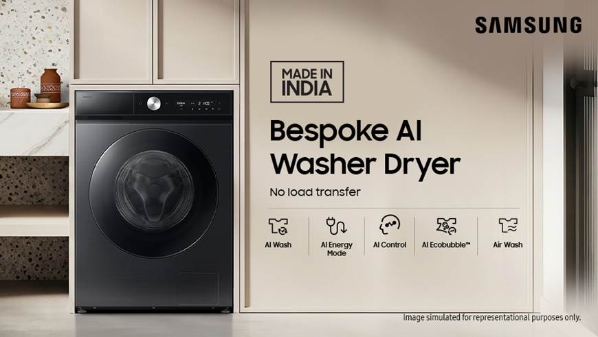 Samsung begins locally manufacturing Bespoke AI Washer Dryer range in its Chennai plant.