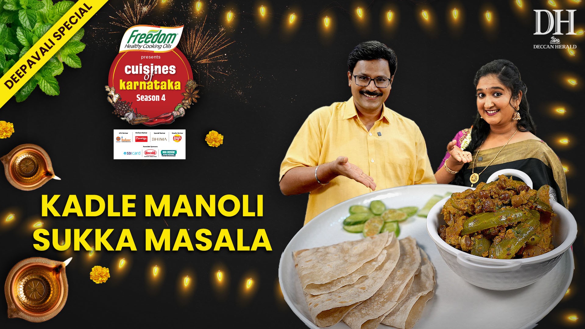 Kadle Manoli Recipe | Ivy Gourd + Black Chickpeas in Coconut Masala | Deepavali Special