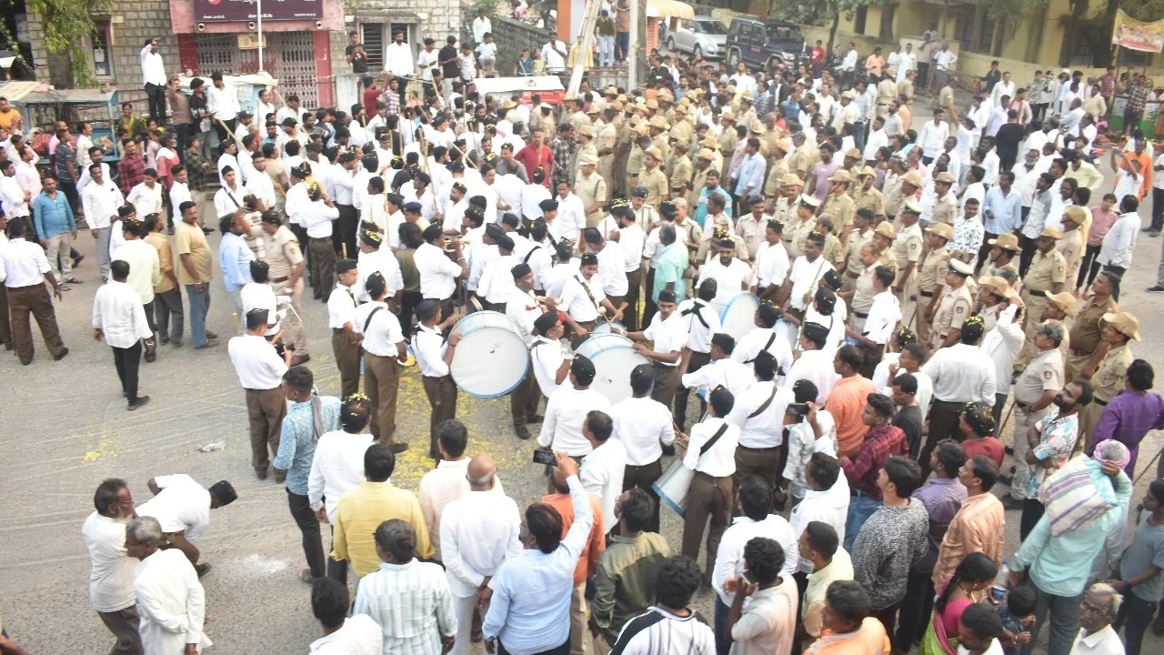 RSS holds route march in Karnataka's Sedam despite government's denial of permission