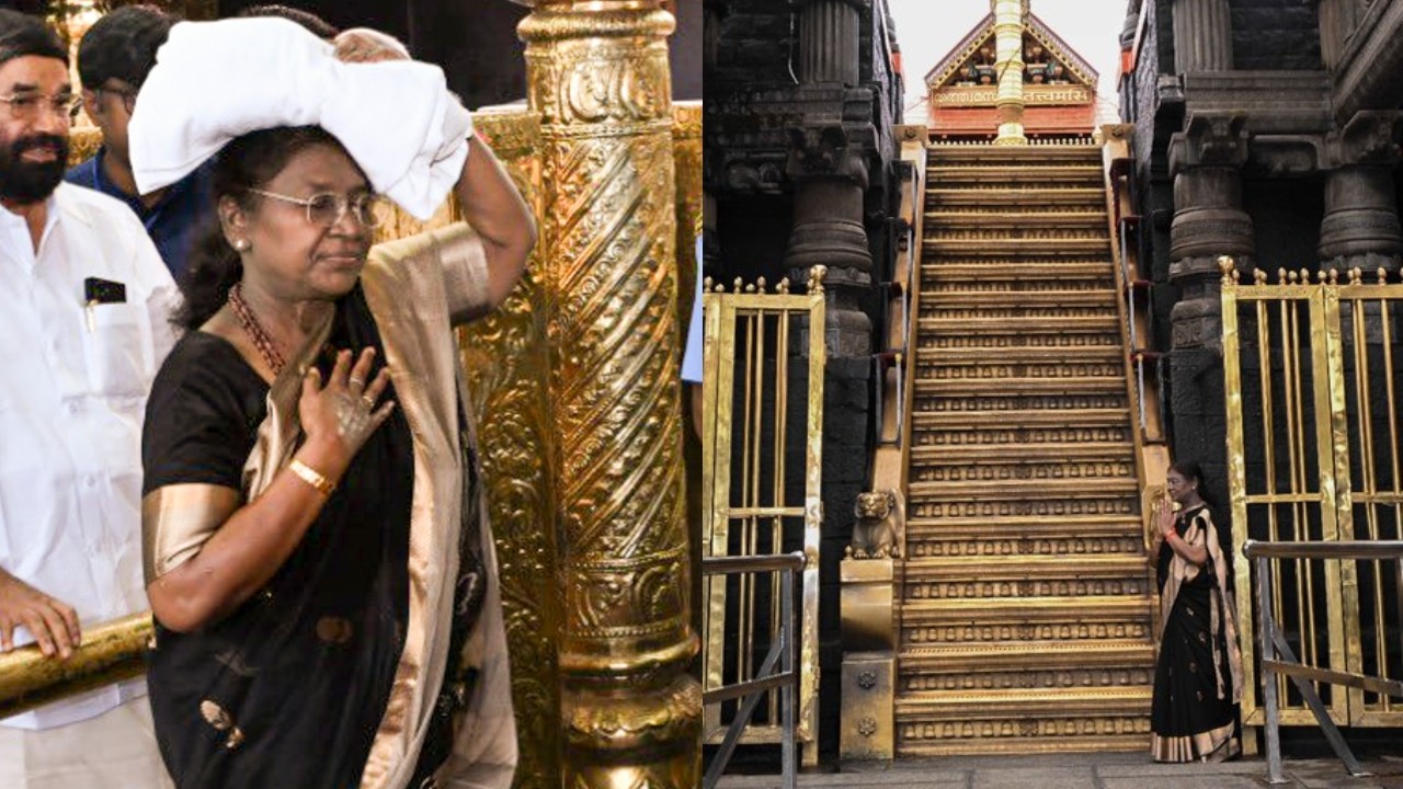 President Droupadi Murmu carries Irumudikettu, climbs 18 sacred steps at Sabarimala Temple