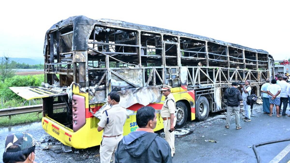 Kurnool bus fire: Several perish during sleep, charred beyond recognition