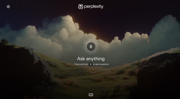 Perplexity AI app on Samsung smart TV.